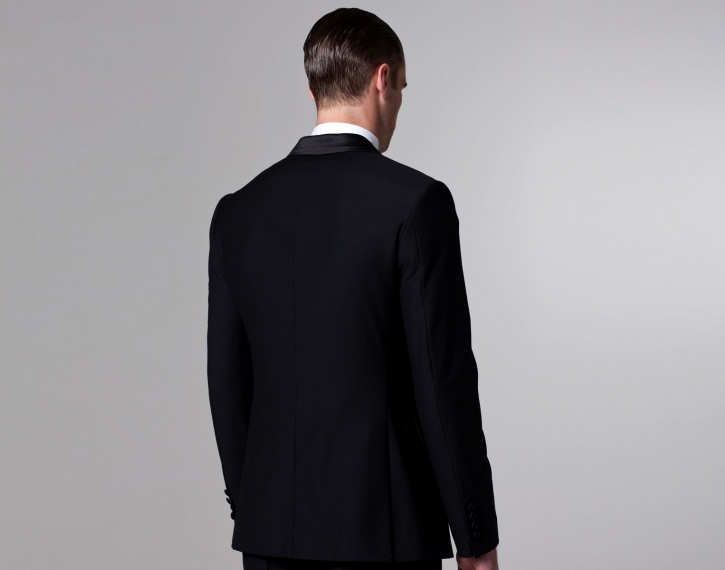 西服定制 定做西服 男士必备黑色塔士多礼服  开衩