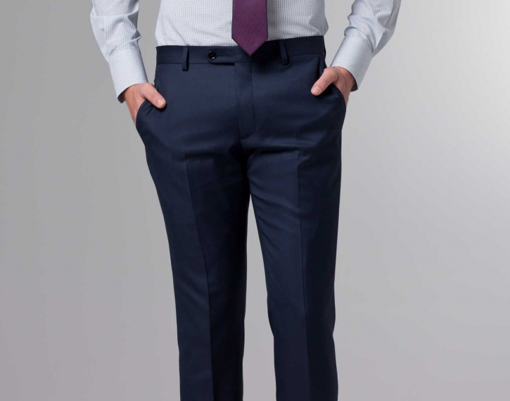 西服定制 定做西服  男士藏蓝色意大利海军蓝制服   西裤后身