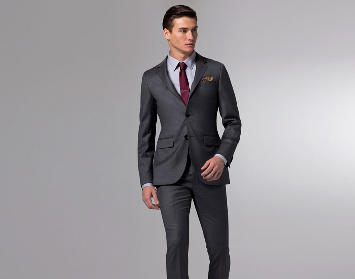 西服定制 定做西服  男士意大利款黑灰色西服   领型