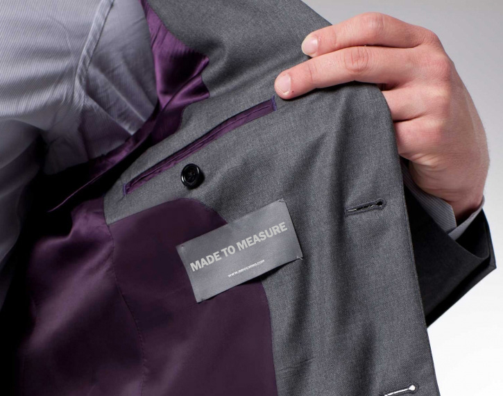 西服定制 定做西服  男士意大利款黑灰色西服   衬里